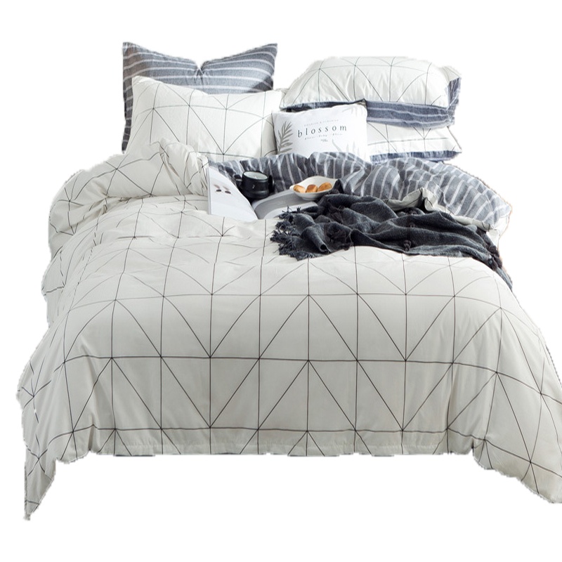 唛乐斯丝质全棉大蕾丝刺绣四件套 丝滑柔顺轻奢床上被套床单枕套