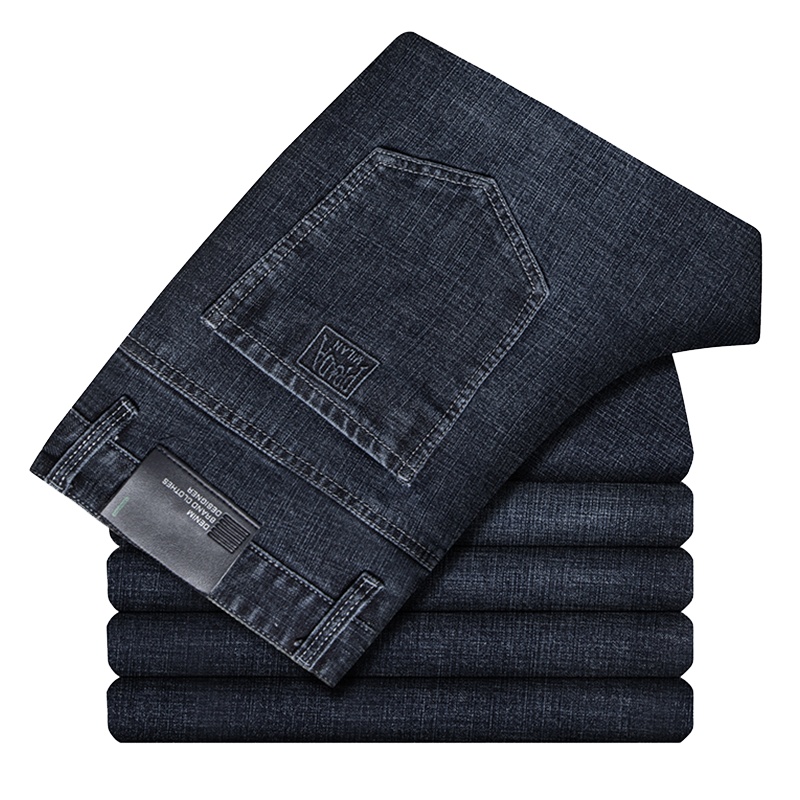 恒源祥男士牛仔裤2021夏新款中青年男士直筒裤棉务休闲男商裤子