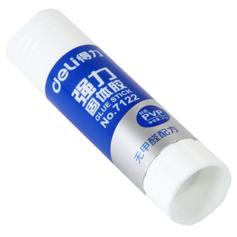得力7122 21g强粘性PVP材质固体胶水/胶棒 无甲醛配方 强力持久 单只装 办公用品
