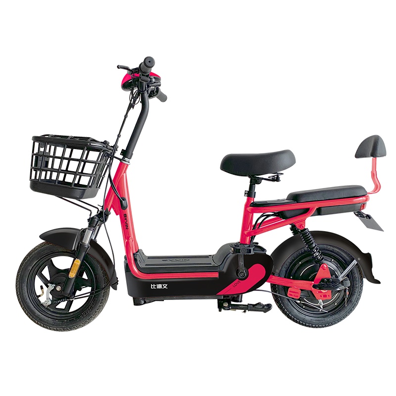 比德文新国标电动自行车新款48v12ah电瓶车代步车男女通用助力车 乐萌优享版TDT1520Z 透明红