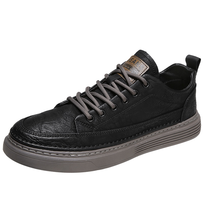 木林森男鞋2021年秋冬季新款运动休闲板鞋户外工作皮鞋劳保潮鞋男