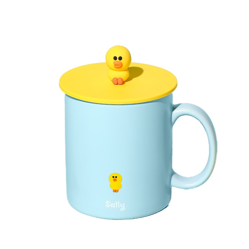 瑞幸咖啡(luckin coffee)联名款经典陶瓷马克杯创意带盖潮流情侣杯(Sally)380ml