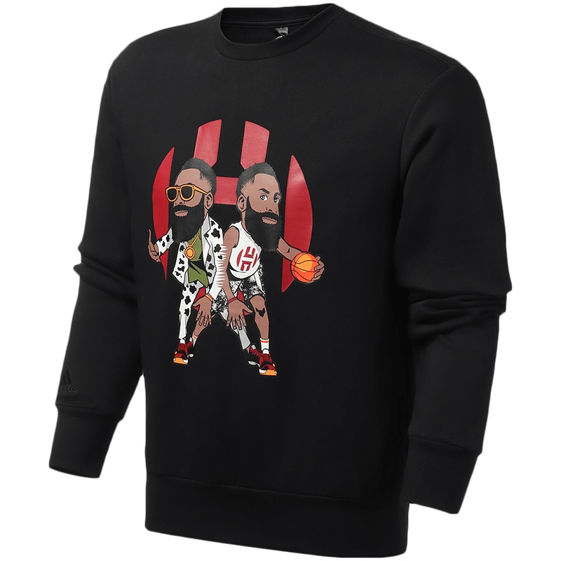 【自营】阿迪达斯男服卫衣圆领套头哈登漫画休闲运动服FK6470