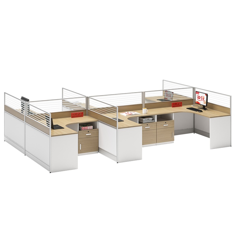 [红心家居]办公桌卡座六人员工位出型职员板式电脑桌办公家具