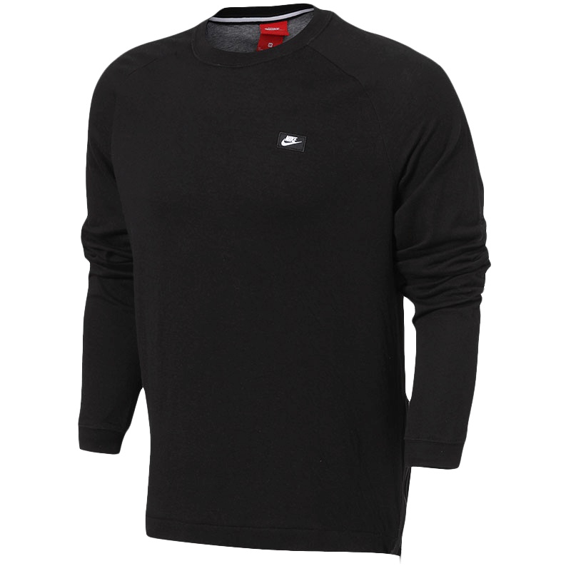 【自营】NIKE耐克男装运动休闲圆领透气针织套头长袖T恤846351 L 846351-010黑+碳黑