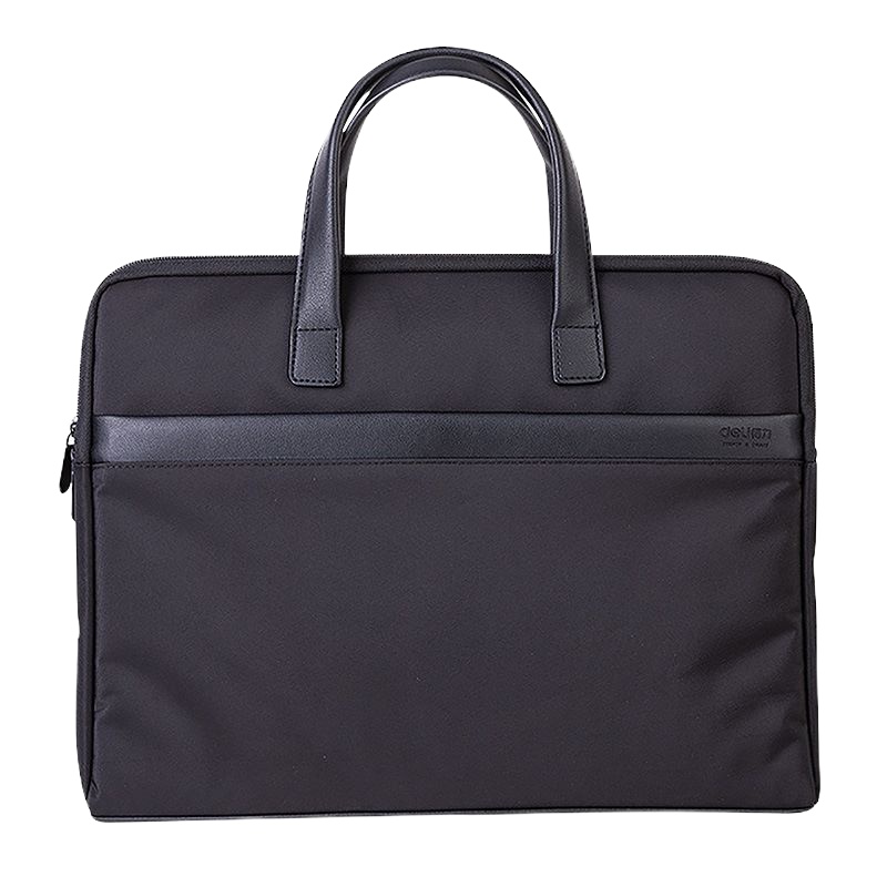 得力(deli) 63751 公文包文件袋 黑色 加厚事务包手提资料袋电脑包拉链袋 帆布资料文件袋商务包