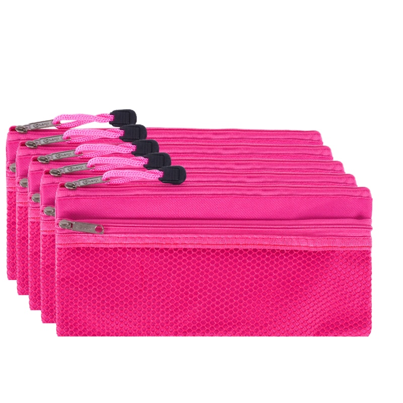 创易 笔袋韩国文具袋简约铅笔盒男女小清新透明笔袋可爱文具盒CY0676 20个装 红色