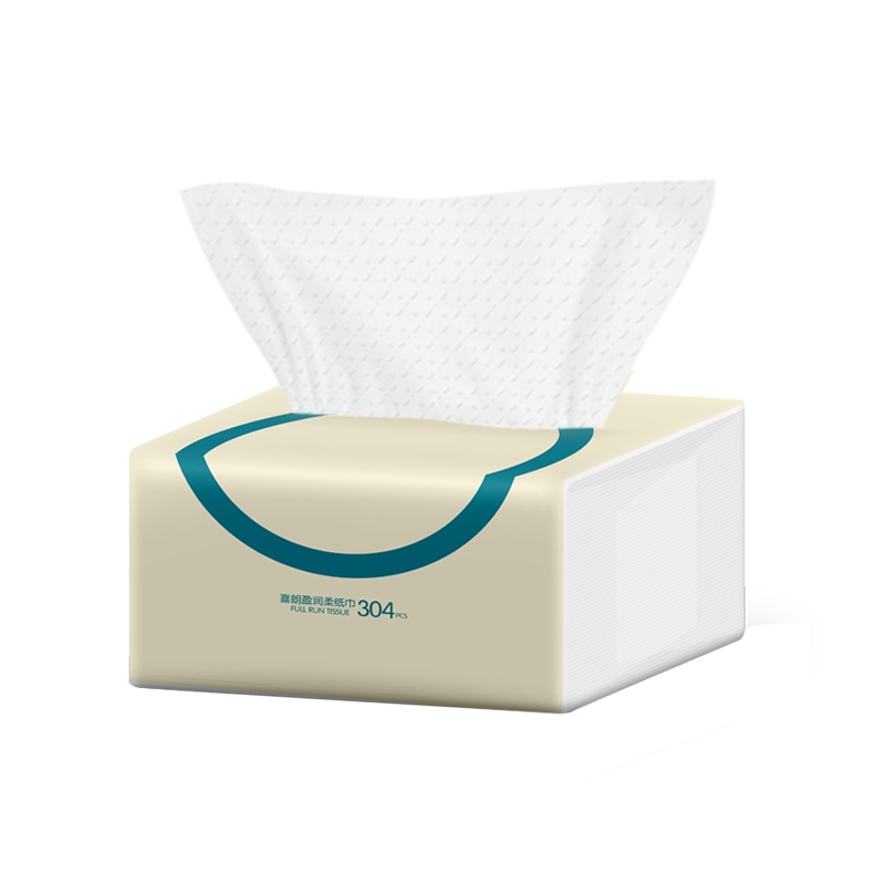 喜朗盈润柔纸巾1包304张加厚4层家用4D面巾纸抽擦手纸