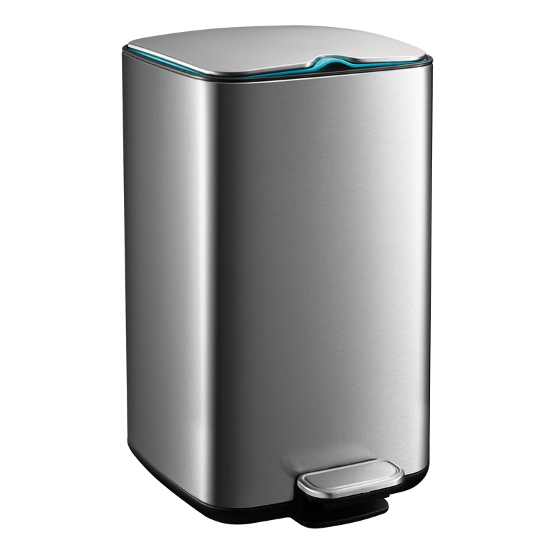 优百纳/Upella 欧式方形不锈钢垃圾桶家用脚踏式 厨房客厅办公室垃圾桶爵士12L
