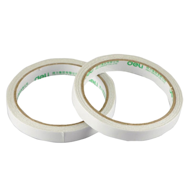 得力(deli)30405 棉纸双面胶带12mm*10y*80um 1卷/袋 白色