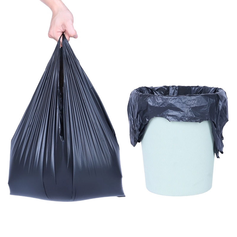 诚信达 垃圾分类专用环保背心垃圾袋 黑色5丝45*70cm 100只/包 13L