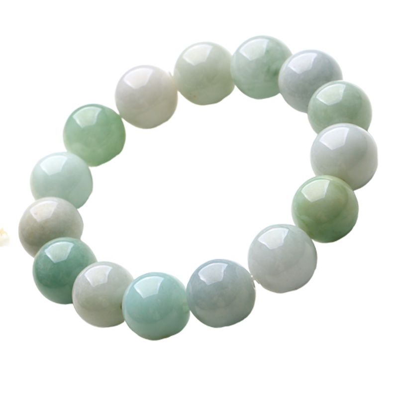 帛兰梓韵 天然翡翠手链A货玉石手串13mm男女款玉器手链玉珠子手链