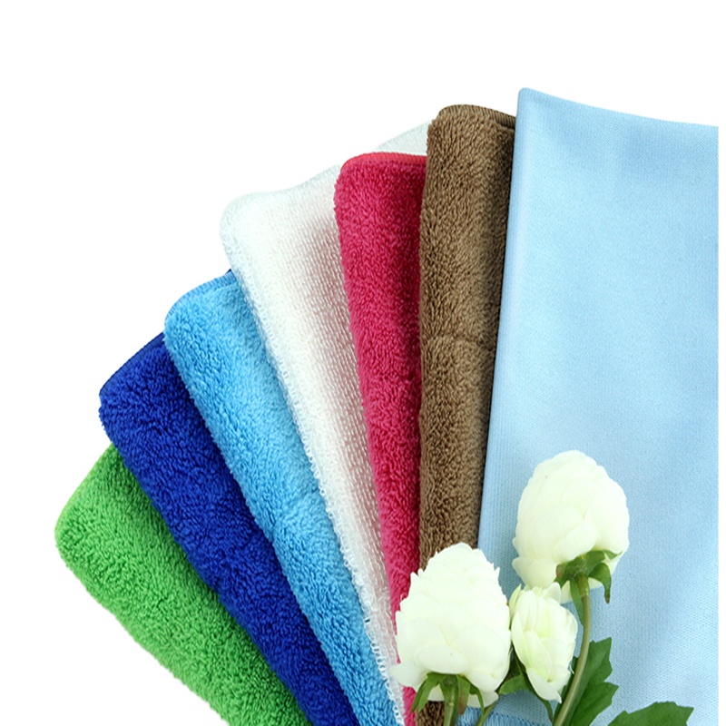 懒人抹布吸水不掉毛加厚竹纤维可水洗七色保洁布30*30cm