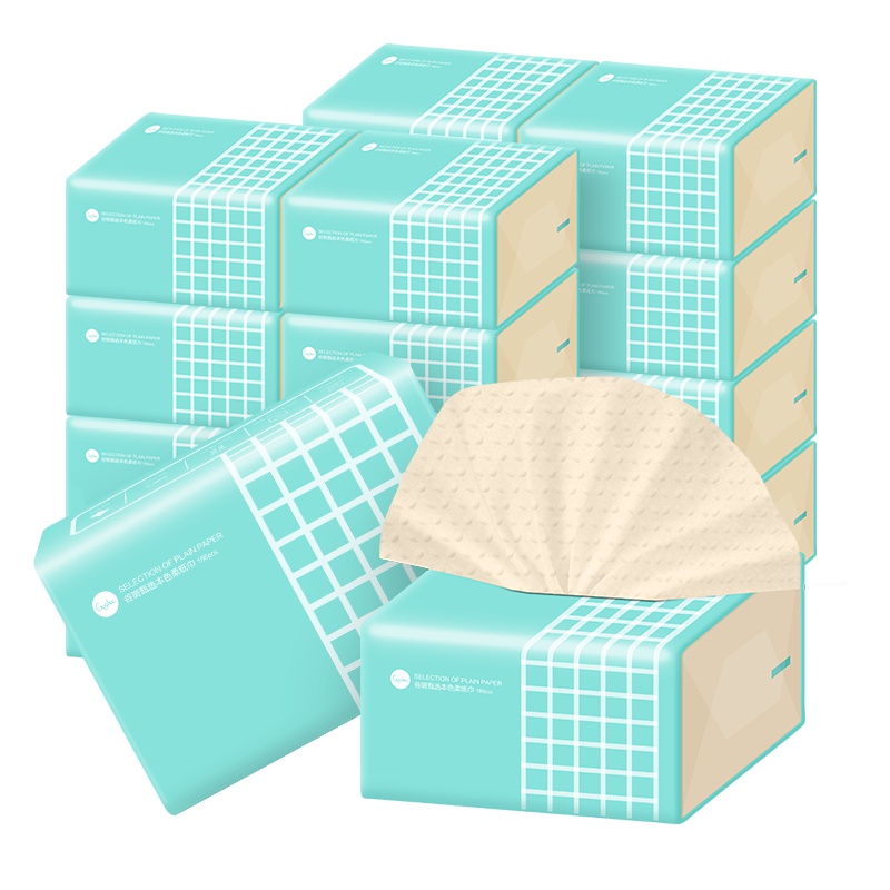 谷斑本色抽纸12包整箱实惠装3层加厚丽人装纸巾家用面巾纸抽擦手纸巾