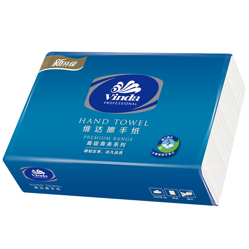 维达高级商用系列纸巾擦手纸酒店干手纸卫生纸1层200抽*20包整箱
