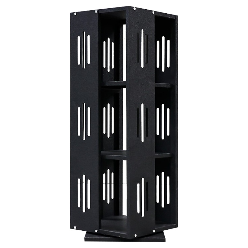 创世人 钢制旋转书架金属绿色环保无甲醛360度铁艺小书架钢制书柜落地家用转角置物架3层