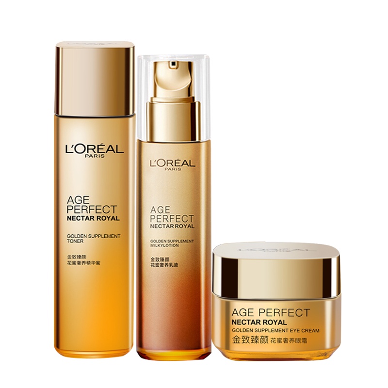 欧莱雅金致臻颜花蜜二件套(精华蜜水130ml+乳液110ml)