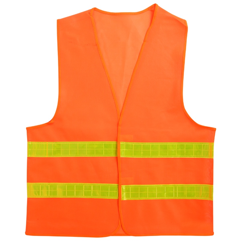 趣行 反光背心 晶格环卫马甲 工程施工骑行反光衣环卫 工作服 荧光橙背心