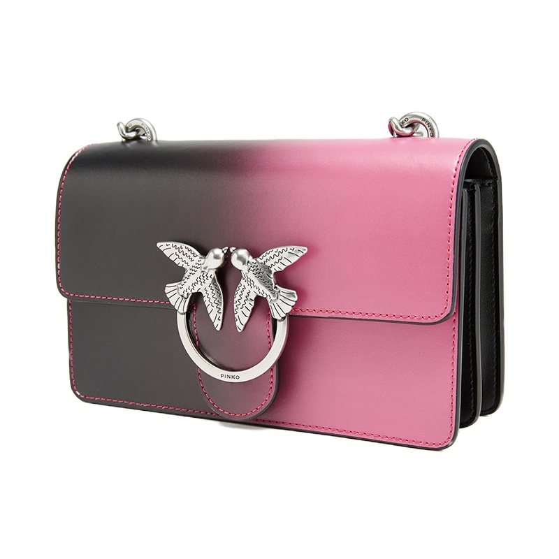 Pinko/品高 女士牛皮单肩斜挎包 1P21GAY5UW黑色粉红色渐变