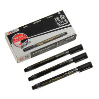 晨光(M&G)APM25601迷你记号笔 黑色 12支/盒 细头油性记号笔小单头记号笔快干防水记号笔