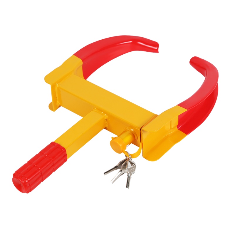 趣行 汽车轮胎锁 加厚牛角车轮锁违停锁车器 越野车轿车防盗车位锁 加大12孔调节纯铜锁芯