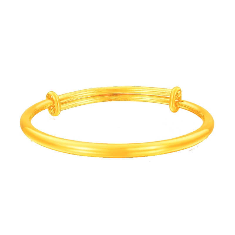 佐喜佑福黄金手镯儿童小孩足金手镯宝宝手镯金镯子满月生日礼 区间克重随机发货CLCBYFA102c