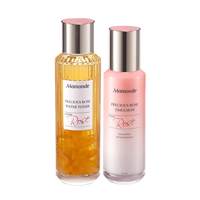 梦妆(Mamonde)蔷薇盈润澎弹精粹套装(水150ml+乳125ml)清透水润 保湿水乳套装 护肤品套装