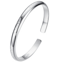 佰色传情银手镯女999纯银手镯年轻款镯子足银手饰手链女友礼物