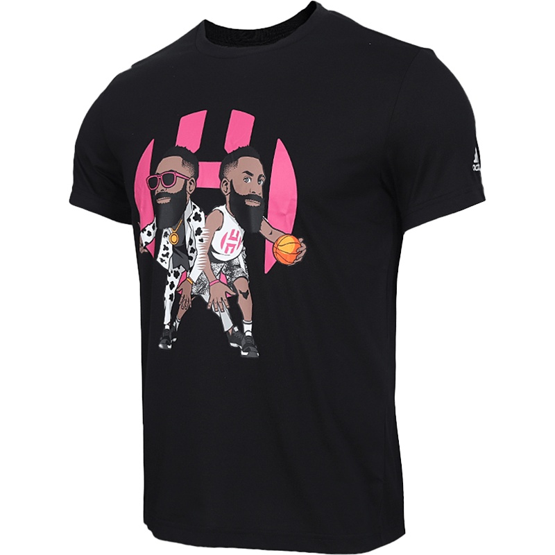 阿迪达斯(adidas)男士哈登篮球训练圆领透气短袖运动T恤DX6930