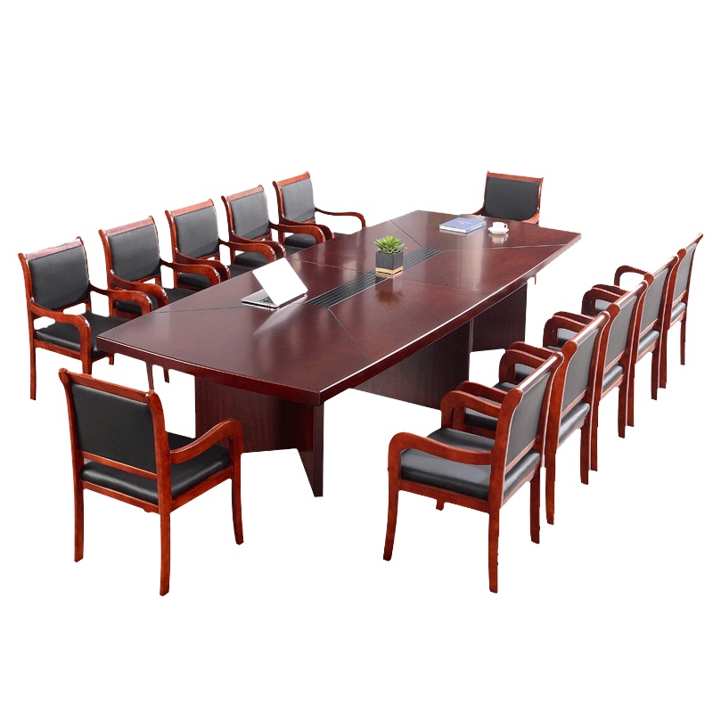丽澜居力澜会议桌LL1400实木贴皮职员会议桌办公会议桌