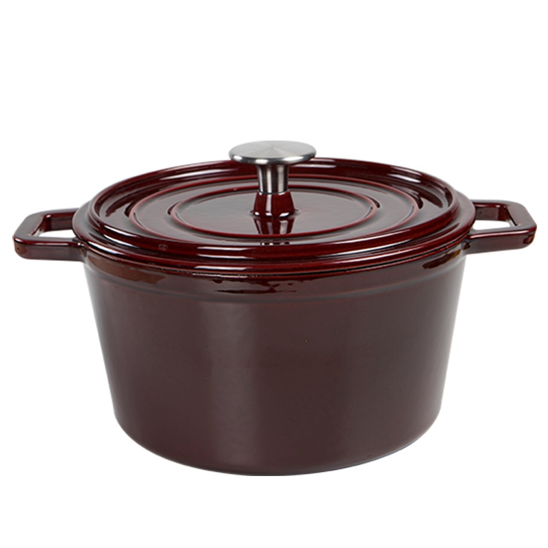苏宁极物 铸铁珐琅汤锅2.5L红色煲汤炖锅生铁搪瓷锅无涂层不粘锅铁炖锅