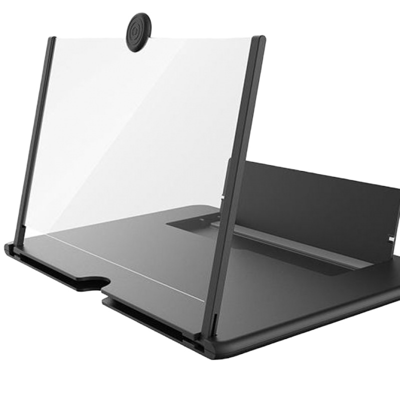 多功能12寸手机屏幕放大器超清3d投影华为oppo高清手机支架抽拉式 黑色 迷你版(220*174mm)