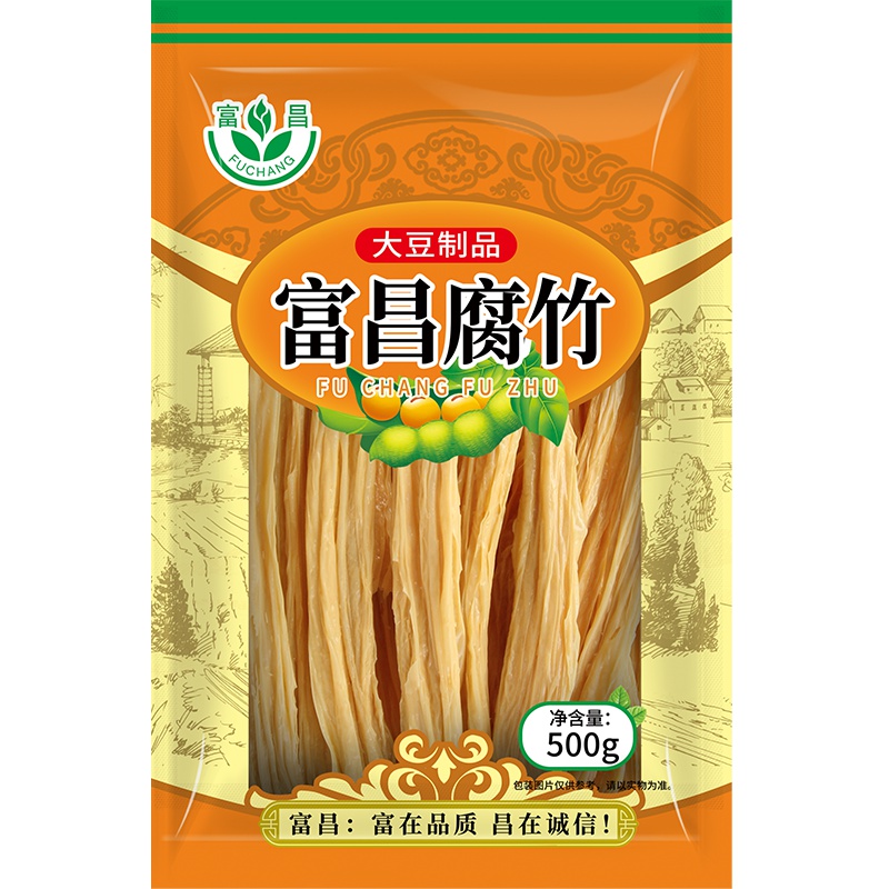 富昌腐竹500g 南北干货豆腐皮 非转基因大豆手工制作黄豆制品