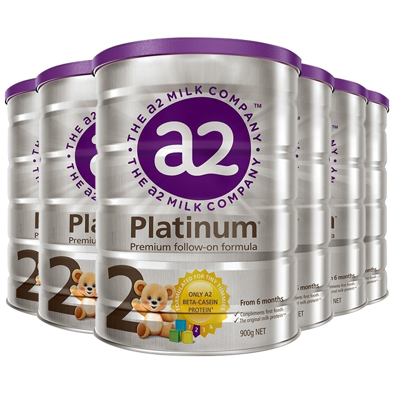 新版a2 白金装新西兰原罐原装进口 婴幼儿配方成长奶粉 2段 (6-12个月)900g/罐[6罐装]效期:24.10
