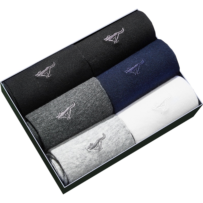 七匹狼 | [纯棉中筒]6双装春男式商务透气中筒纯棉男士袜子男