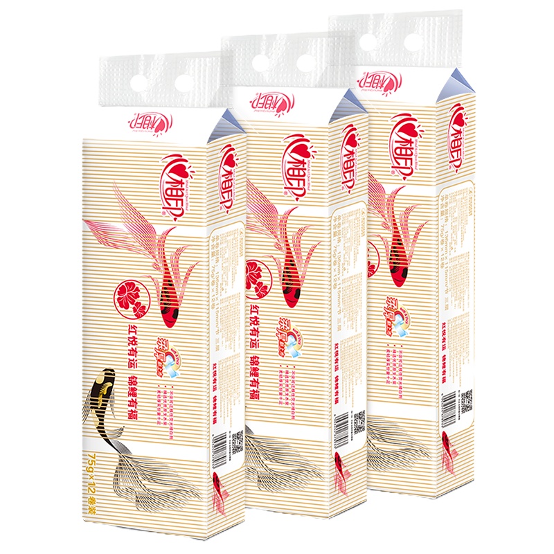 心相印 卷纸 红悦系列75g12卷*3提装无芯卫生纸