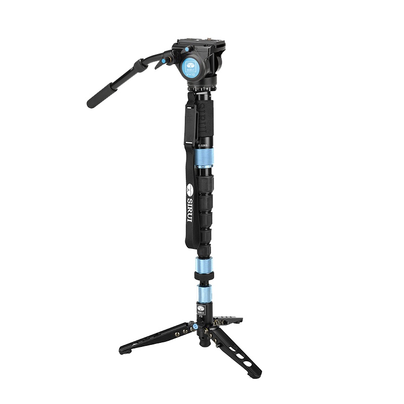 思锐(SIRUI)P326SR+VH10 单反相机摄影摄像便携碳纤维独脚架可变三脚架