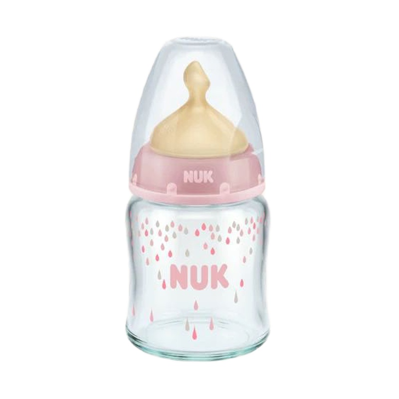 NUK 耐高温120ml宽口玻璃彩色奶瓶(带初生型乳胶中圆孔奶嘴)