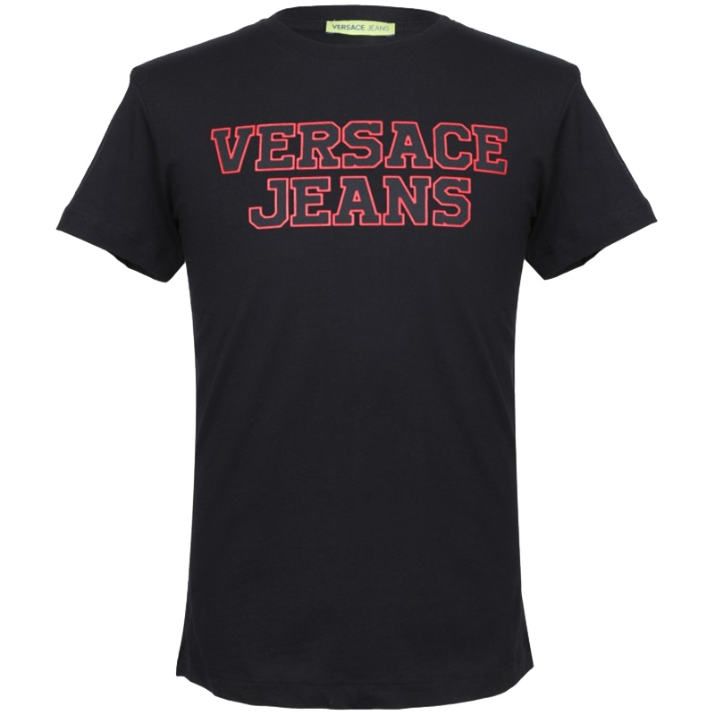 VERSACE JEANS男士黑色棉质短袖T恤衫B3GTB7A3 30195 899