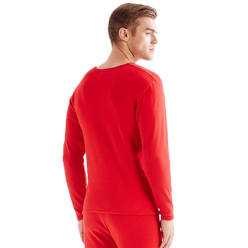 七匹狼 4件装大红本命年鸿运加绒加厚秋衣秋裤男士内裤袜子保暖内衣套装