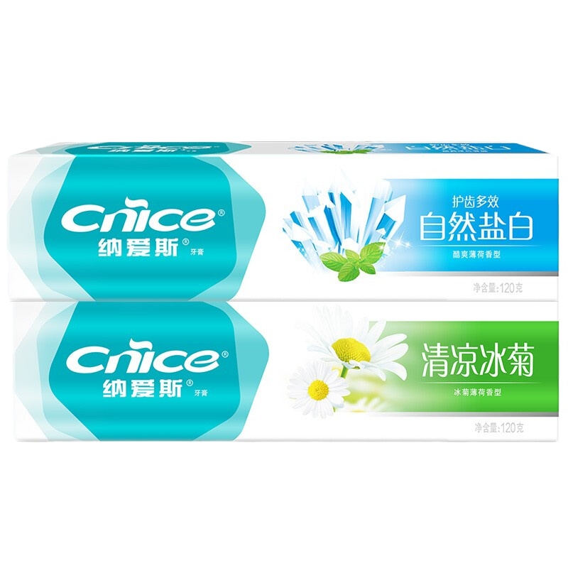 纳爱斯 120g 牙膏 自然盐白