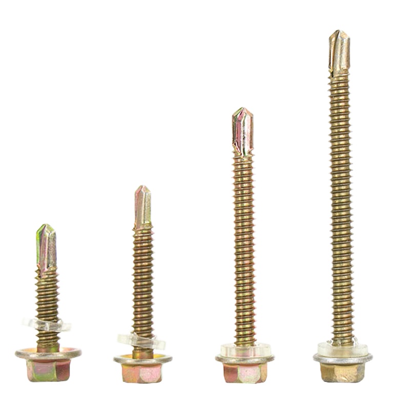 彩锌外六角自攻自钻螺丝钉钻尾燕尾螺丝12#4.8*20（100颗）