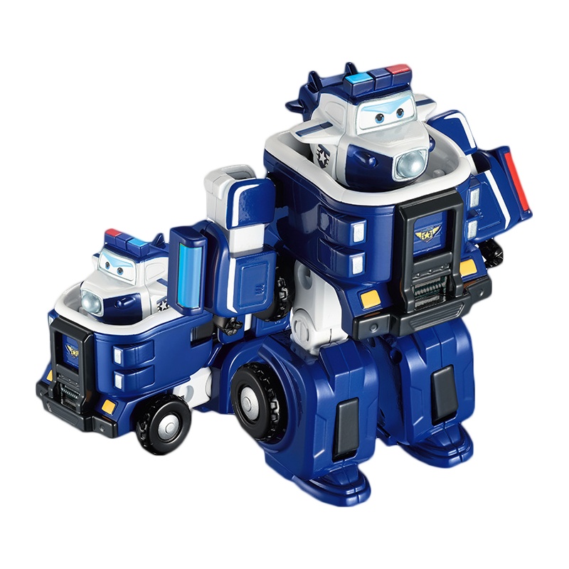 奥迪双钻(AULDEY)超级飞侠 载具变形 拼装组装 Q版机器人套装-包警长720355