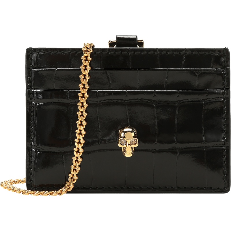 ALEXANDER MCQUEEN 亚历山大·麦昆 女士 牛皮革颈部挂包卡包卡夹 648015 1JMFG