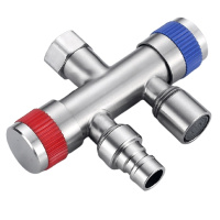洗衣机水龙头一分二接头分流器水阀法耐双用多功能活接转换头内丝角阀