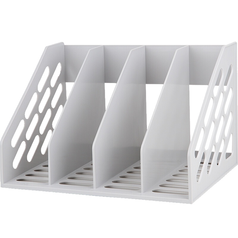 [精选]得力(deli)文件架办公用品文件夹收纳盒书立书架 黑/灰 33476