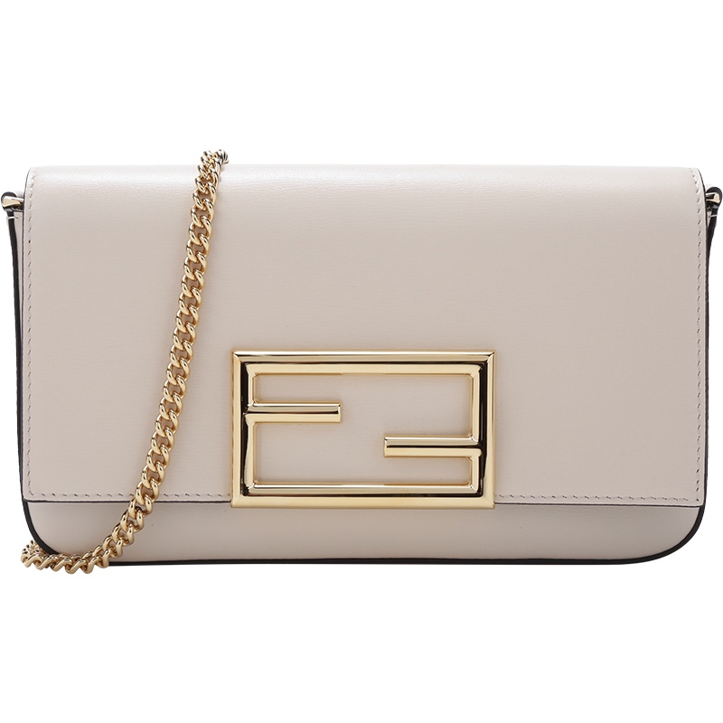 FENDI 女士牛皮FF饰扣手拿包单肩斜挎包链条包迷你款 8BS032 AHM0