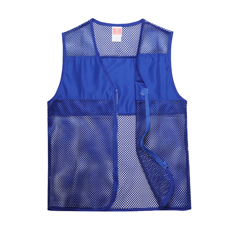 双口袋网布马甲 舒适透气时尚简约