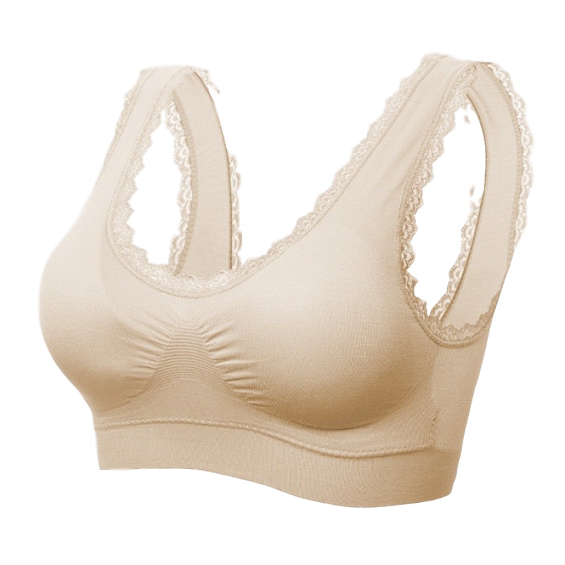 带胸垫无钢圈运动文胸睡眠瑜伽背心女聚拢内衣女胸罩3/4 臻依缘