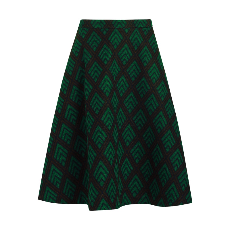 晚白 新款羊毛呢半身裙高腰显瘦A字中长款优雅百搭通勤潮